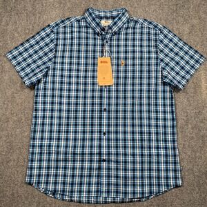 Fjallraven Blue and White Plaid Casual Button Down Shirt